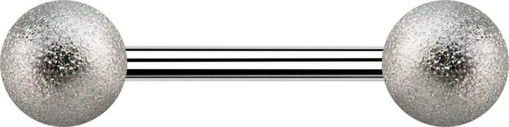 Star Piercing Barbell silber mit zwei Kugeln gesprenkelt (ohne Messing, Chirurgenstahl 316L)