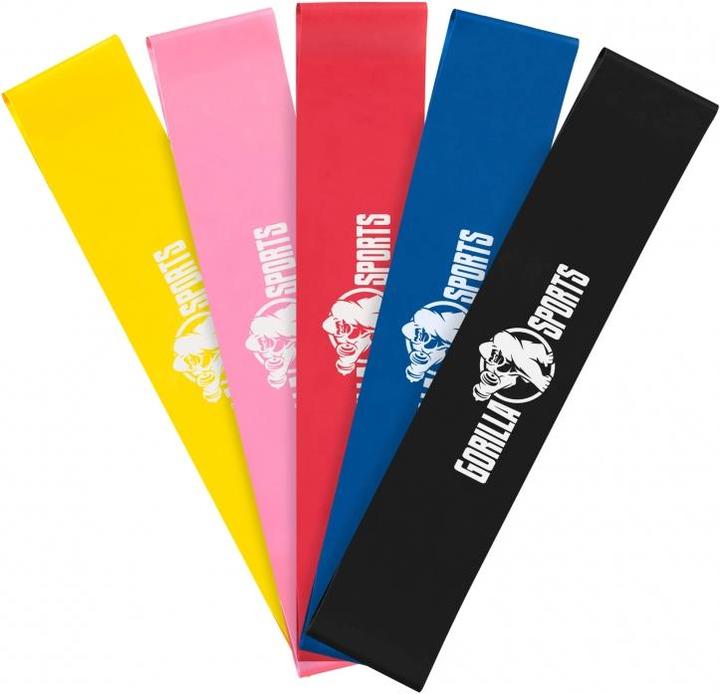 Immagine prodotto Gorilla Sports Set di bande di resistenza (0.50 m, Extra Light, Light, Medio, Strong, Extra strong)