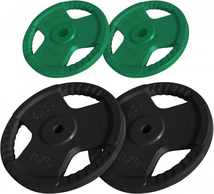 Actual product image Gorilla Sports Weight plate set (2 x 5 kg, 2 x 10 kg)