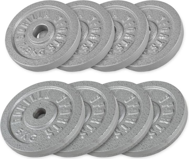 Produktbild Gorilla Sports Hantelscheibenset (4 x 2.5 kg, 4 x 5 kg)