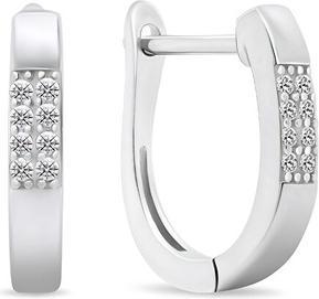 Produktbild Brilio Silver - Elegant silver hoop earrings with zircons EA563W