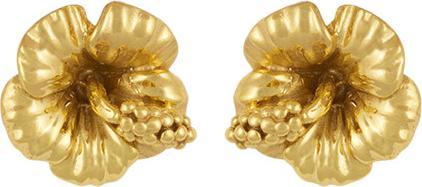Image du produit Steinkult Boucles d'oreilles plaquées or "Hibiscus Fleur (Laiton doré 18 carats)