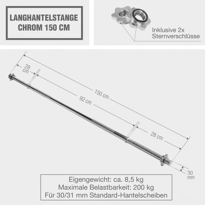 Image du produit Gorilla Sports Barre d'haltère long