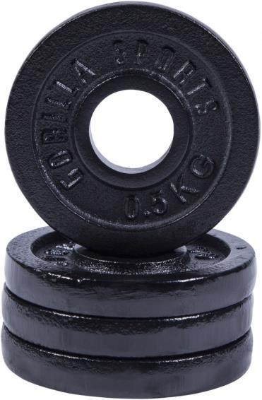 Produktbild Gorilla Sports Hantelscheibe Guss Schwarz 1,25-15 KG (4 x 10 kg)