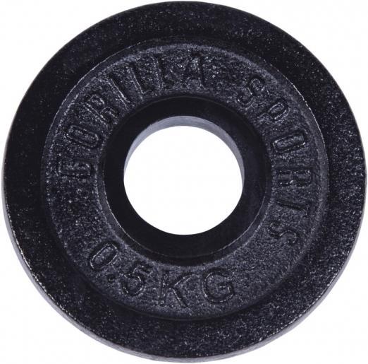 Produktbild Gorilla Sports Hantelscheibe Guss Schwarz 1,25-15 KG (4 x 10 kg)