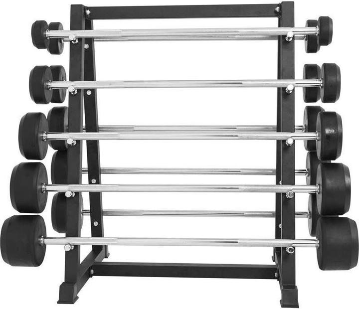 Produktbild Gorilla Sports Profi Kompakt Langhantelset mit Ablage (1 x 10 kg, 1 x 15 kg, 1 x 20 kg, 1 x 25 kg, 1 x 12.5 kg, 1 x 30 kg, 1 x 35 kg, 1 x 40 kg, 1 x 45 kg, 1 x 50 kg)
