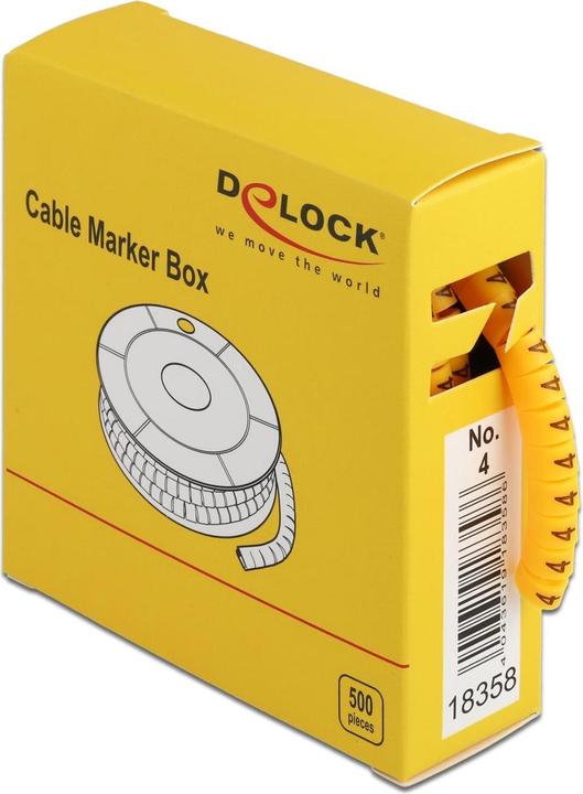 Actual product image Delock Cable marking No.4, yellow 500 pieces