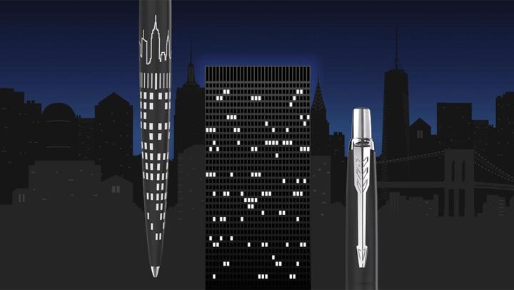 Immagine prodotto Parker Pen Parker Jotter SE New York City Penna a sfera M (Nero/argento, 1 x)