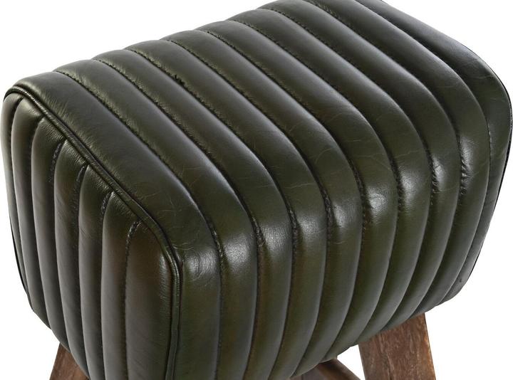 Produktbild DKD Home Decor Stool Wood Brown Leather Green (41 x 30 x 79 cm)