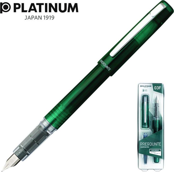 Produktbild Platinum Prefounte Dark Emerald, F Eternal Füllfederhalter, in Kunststoffverpackung, Blister, grün (Dark Emerald, 1 x)