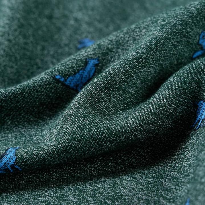 Actual product image VidaXL Children's sweatshirt dark green melange 140,Material: 50 (140)