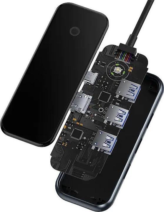 Actual product image Baseus AcmeJoy 5-Port Type-C HUB AdapterType-C to HDMI*1+USB3.0*2+USB2.0*1+Type-C PD&Data *1Dark Gray (USB-C, 5 Ports)