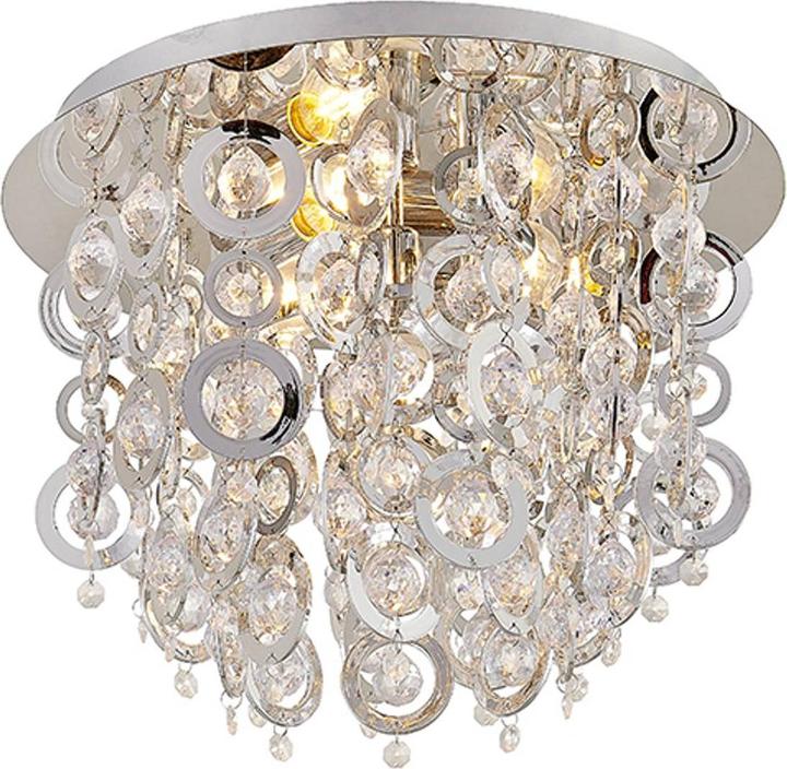 Lindby Kisana ceiling lamp, chrome, Ø 40 cm (40 cm)