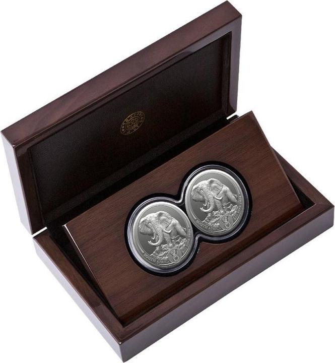 Produktbild South Africa Mint Silber Elefant Big Five Serie III - 2 x 1 oz PP-Set Doppelkapsel (999, 2024)
