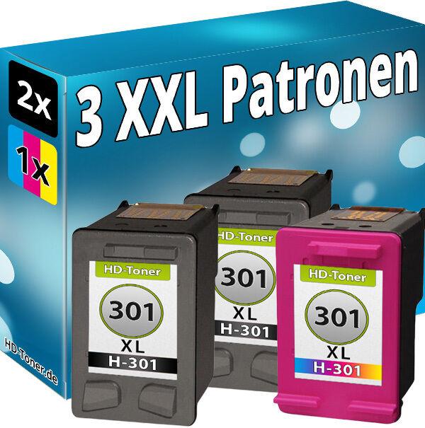 Image du produit Druckfuxx 3x Patronen für HP 301-XL DeskJet 2549 3000 3052A 3054A 3055A 3057A 30