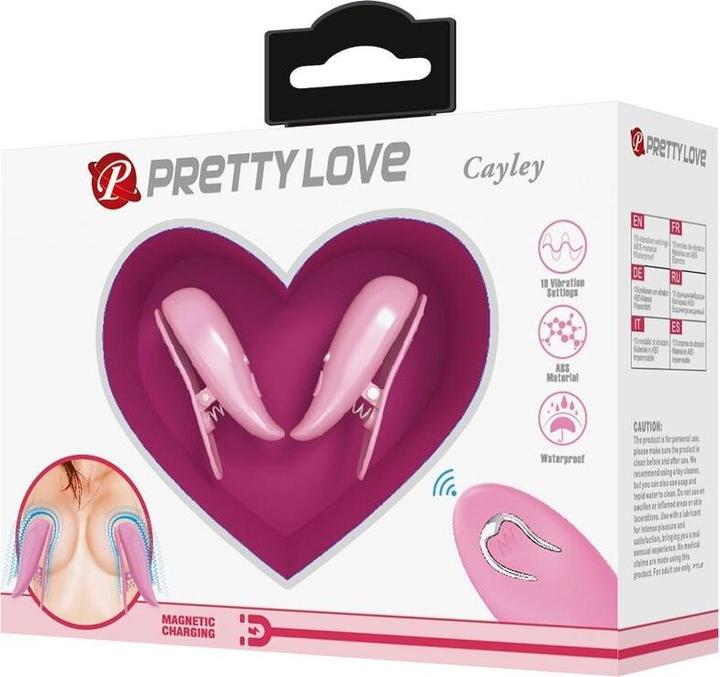 Produktbild Pretty Love - Cailey Nippelklemmen 10 Vibrationen Fernbedienung Rosa