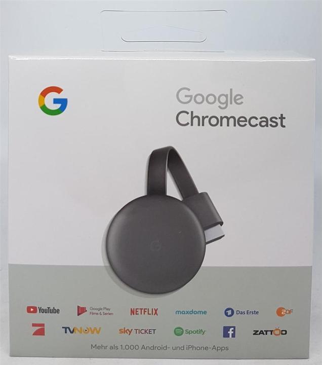 Produktbild Google Chromecast 3 (Android 4.0 (Ice Cream Sandwich), Android 4.2 (Jelly Bean))