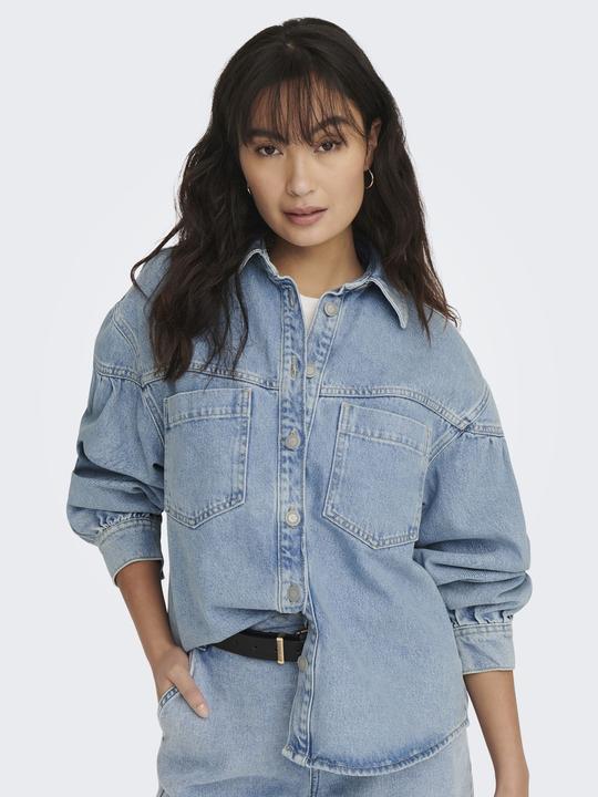 Produktbild Only Fly-Away Kragen Ärmelbündchen mit Knopf Jacke Jeansjacke (XL)