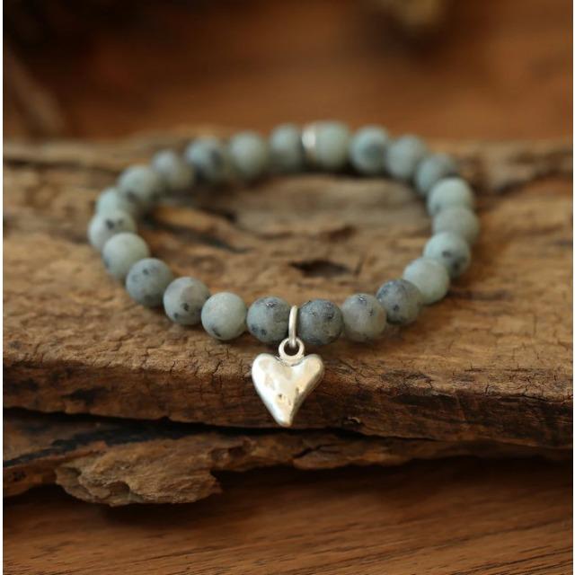 Produktbild Andreani Armband aus echtem Kiwi Jaspis mit Herzanhänger von