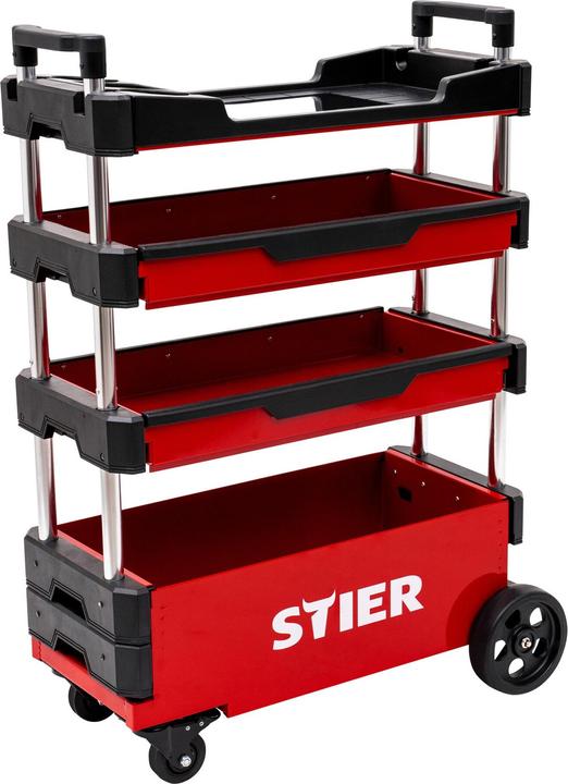 Actual product image Stier Folding assembly trolley 80kg load capacity LxWxH 700x380x535/950mm