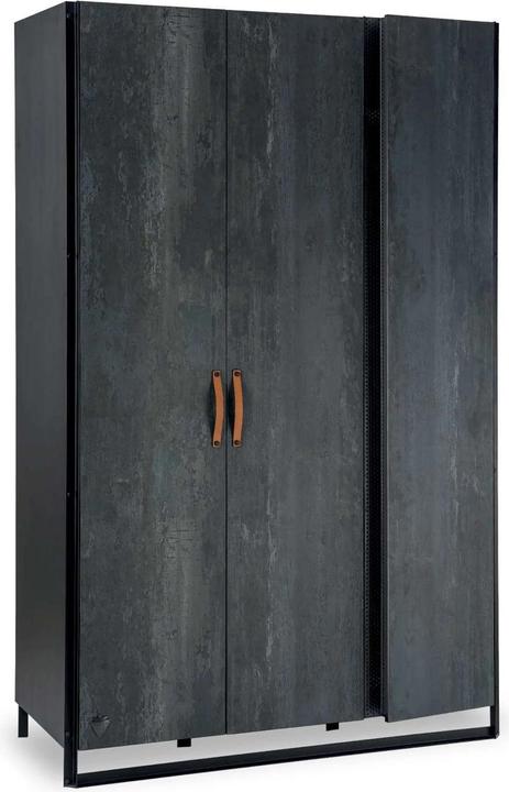 Cilek Kleiderschrank Dark Metal 3-Türig (132.40 cm)