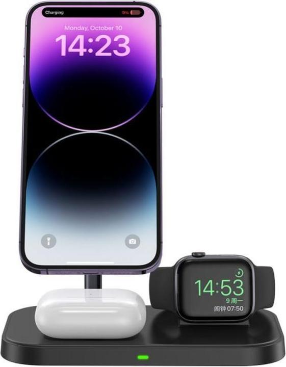 Actual product image Tech Tech-Protect wireless charger QI15W A22 3in1 Magnetic MagSafe, black (15 W)