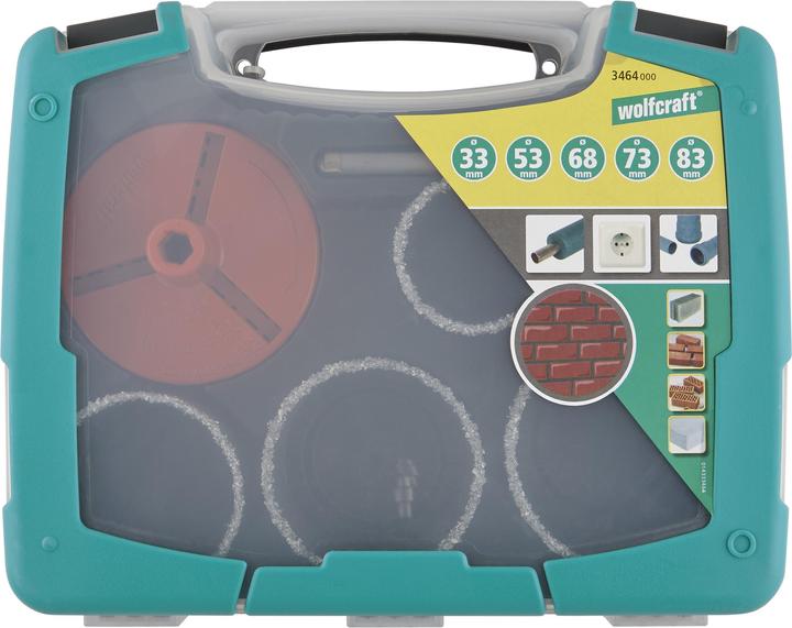 Actual product image wolfcraft wolfcraft 1 Bohrkranz-Set ø33,53,68,73,83mm (33, 53, 68, 73, 83 mm)