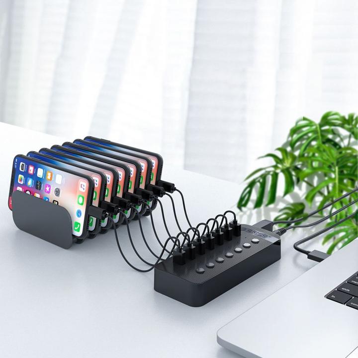 Produktbild Orico Converter CT2U3-16AB 16x USB-A 3.0 Hub with Switches - Black (16 Ports)