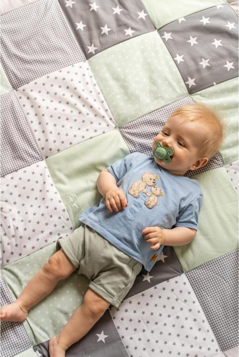 Produktbild Ullenboom Krabbeldecke Mint/Grau 140 x 140 cm