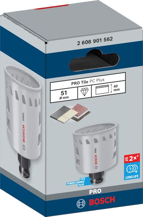 Actual product image Bosch Professional Zubehör PRO Tile PC Plus hole saw, 51 mm, HS (51 mm)