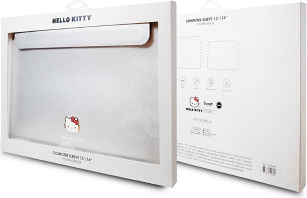 Actual product image Hello Kitty Sleeve HKCS14PGHDLMS 14" srebrny/silver PU Metal Logo (14")