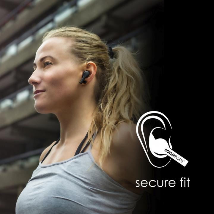 Immagine prodotto Boompods Bassline GO Bluetooth® HiFi In Ear Cuffie in ear con controllo del volume, resistenti al sudore... (NC, 7 h, Senza fili)
