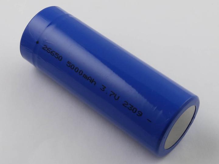 Actual product image AccuCell Round cell 26650, Li-ion, 3.7V, 5000mAh, 18.5Wh, with USB-C charging port (1 pcs., 26650, 5000 mAh)