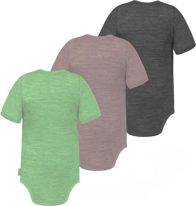 Actual product image Normani Set of 3 baby merino bodysuit short sleeves "Tauranga" - 9295 (68)