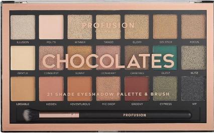 Profusion - Eyeshadow Palette palette 21 eye shadows with brush Chocolates (Chocolates)