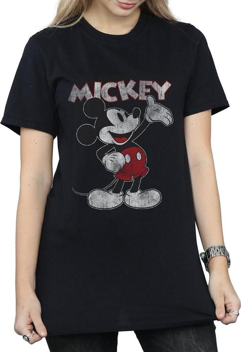 Immagine prodotto Disney Maglietta Boyfriend in cotone da donna/ragazzo Presents Mickey Mouse (L)