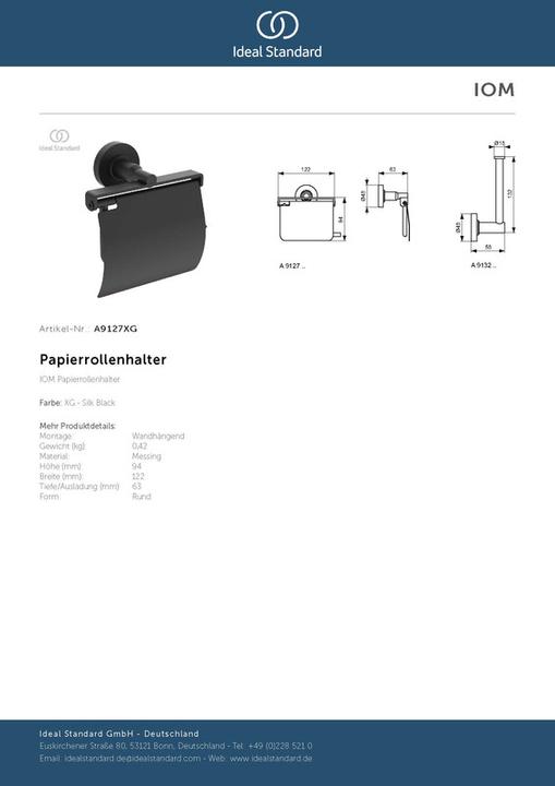 Immagine prodotto Ideal Standard Porta rotolo di carta IOM con coperchio