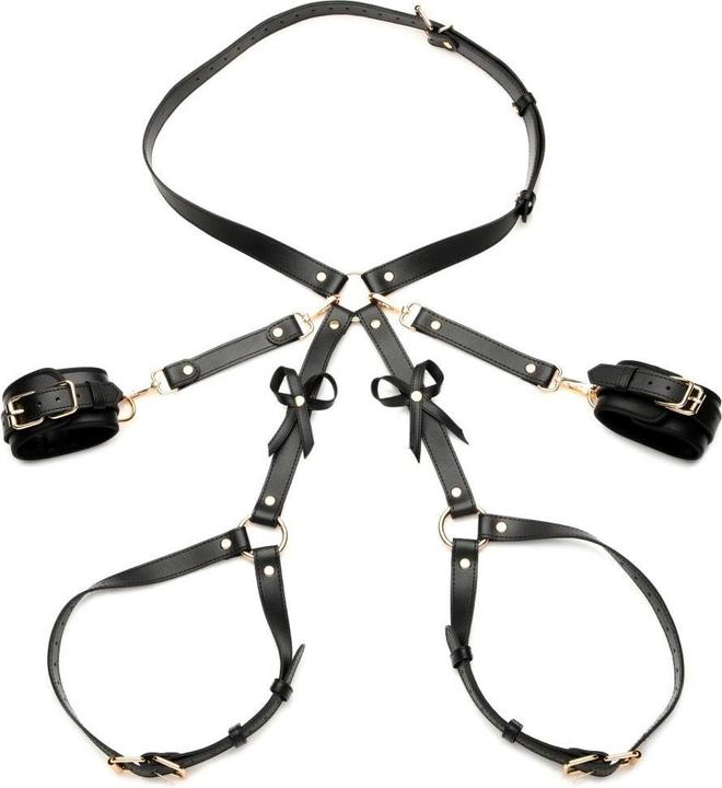 XR Brands Bondageharnas met noeuds M/L - Noir