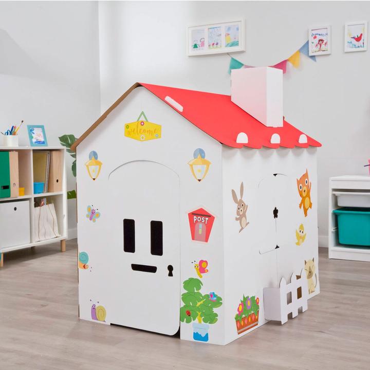Feber Large cardboard colouring house + stickers