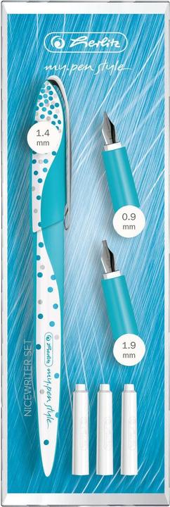 Actual product image Herlitz Fountain pen my.pen style Nicewriter Frozen Glam 1 piece (Blue, White, 1 x)