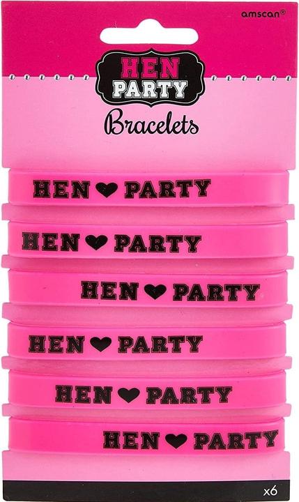 Produktbild Amscan Gummi Armband 6erPack Junggesellinnenabschied (100% synthetisches Material)
