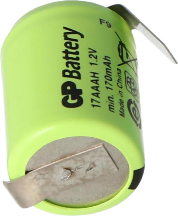 Immagine prodotto AccuCell Batteria KAN 1/3AAA Micro con etichetta a saldare a Z (1 pz., 1/3 AAAA, 150 mAh, Batteria + Caricabatterie)
