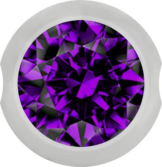 Produktbild Star Piercing Ball Closure Kugel silber mit Kristall violett (ohne Messing, Chirurgenstahl 316L)