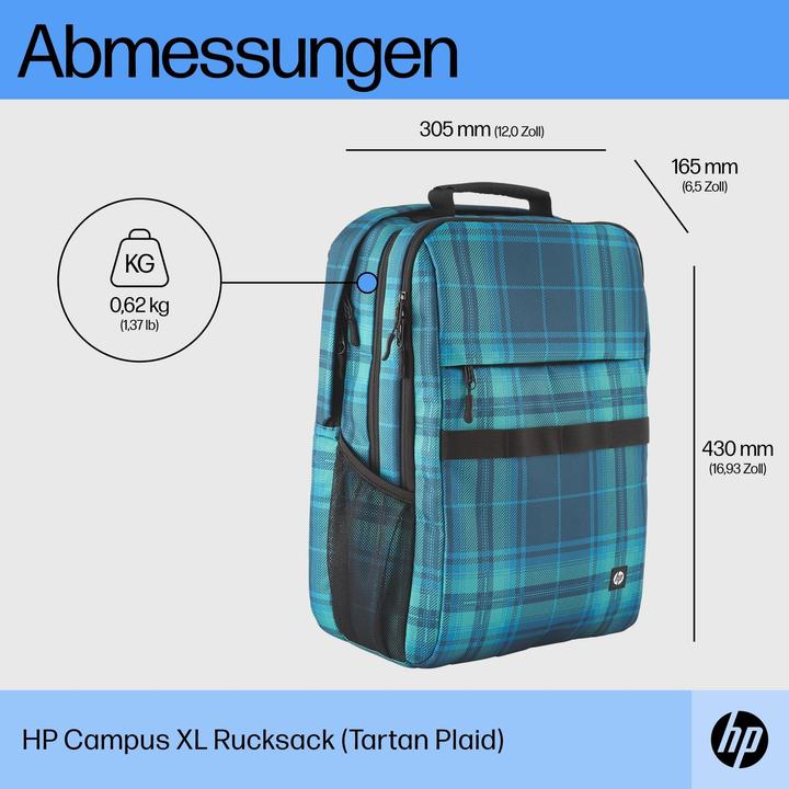 Produktbild HP Campus XL Tartan plaid Backpack (P) (20 l)