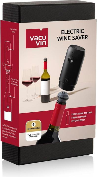 Immagine prodotto Vacu Vin Vacuvin Weinpumpe Elektrische Vakuumpumpe Schwarz, Detailfarbe (Pompa per il vino)