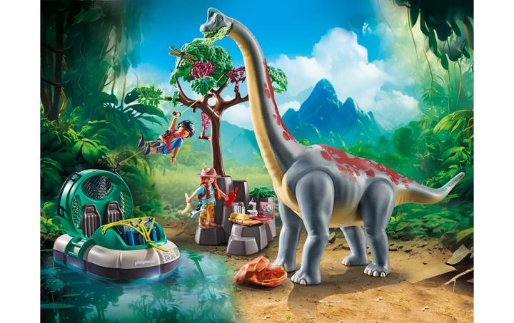 Produktbild Playmobil Brachiosaurus-Begegnung mit Luftkissenboot (71819, Playmobil Dinos)