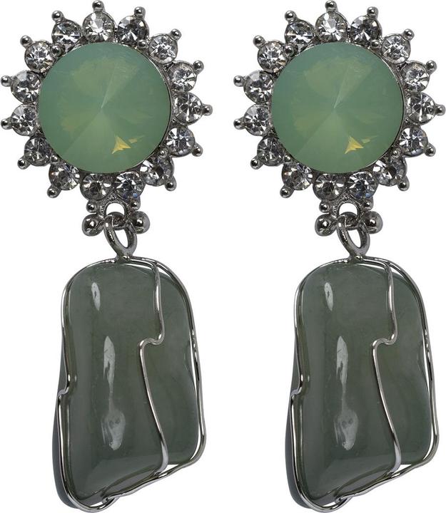 Actual product image Uzurii Jade marilyn Agate Nature Stone Earrings (925 sterling silver)