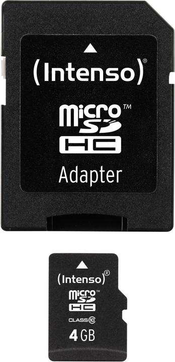 Image du produit Intenso microSD Class 10 (4 Go, microSDHC, U1)