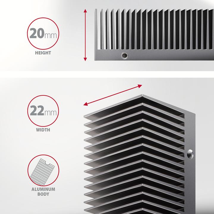 Immagine prodotto Axagon CLR-M2XT Raffreddatore passivo per SSD M.2, alluminio - 2280