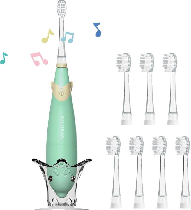 Spazzolino sonico per bambini BUBBLE BRUSH, 8x testine, Supporto a forma di onda, Vite a testa svasata